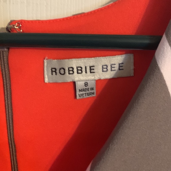 ROBBIE BEE DRESS ORANGE & GRAY - Picture 2 of 3